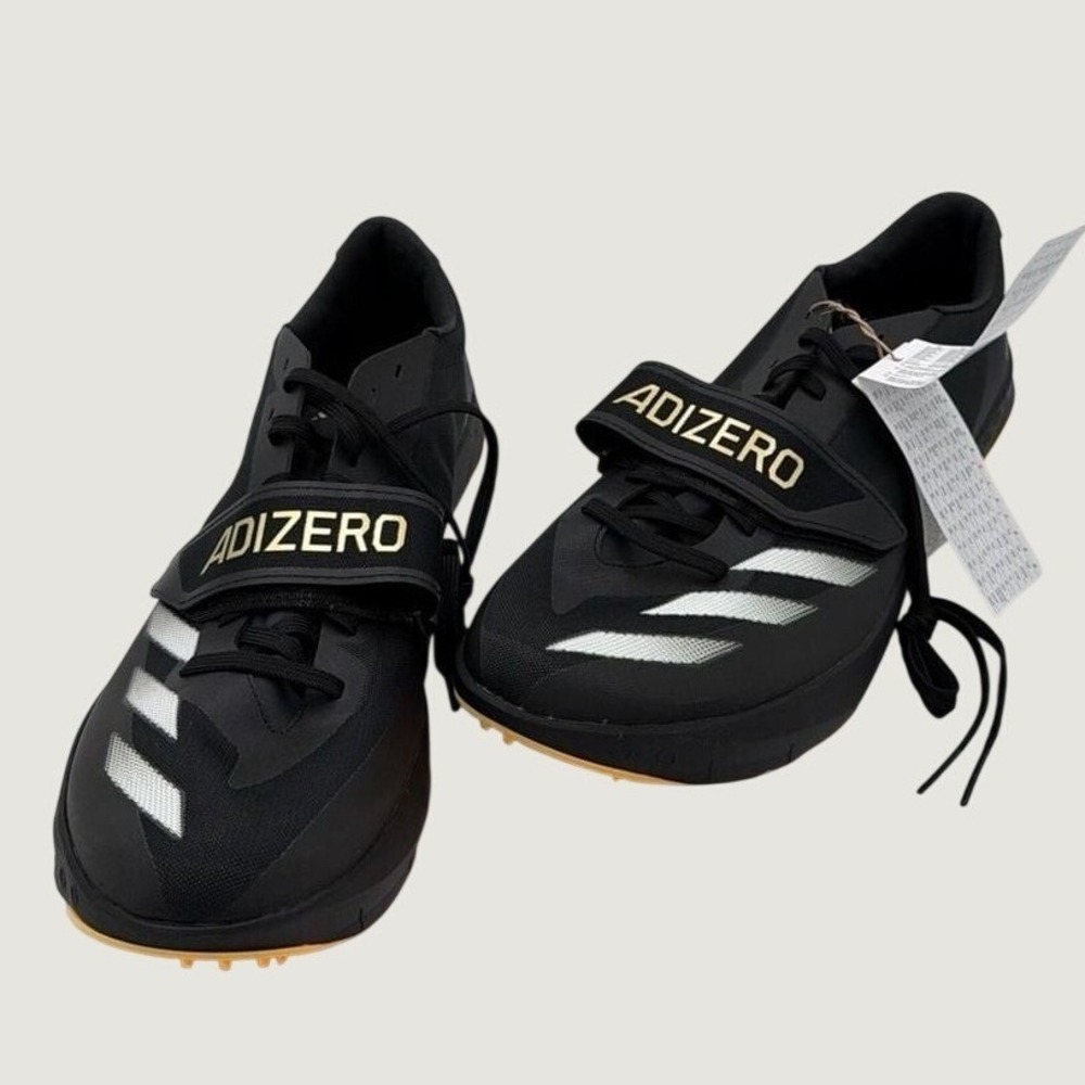 Adidas Adizero Track Spikes Size 10.5 Long Jump Sprint Shoes Black Gold
